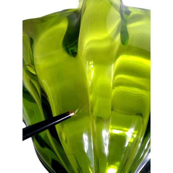 Vtg L.E. Smith Green Simplicity Pedestal Compote Dish - Picture 7 of 7